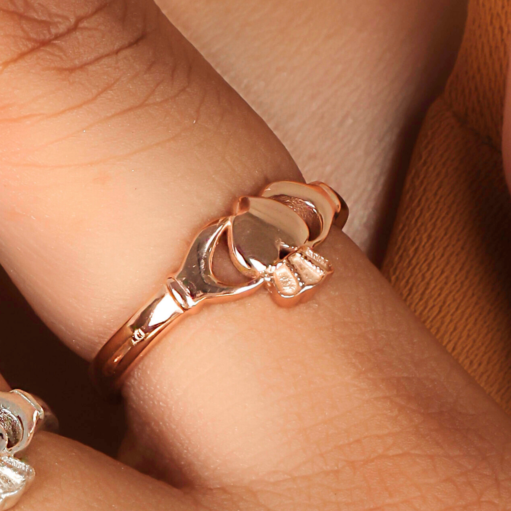 valentine Claddagh Promise Irish Ring for Her Rose Gold Plated, Hallmarked 925 Sterling Silver Rose Gold
